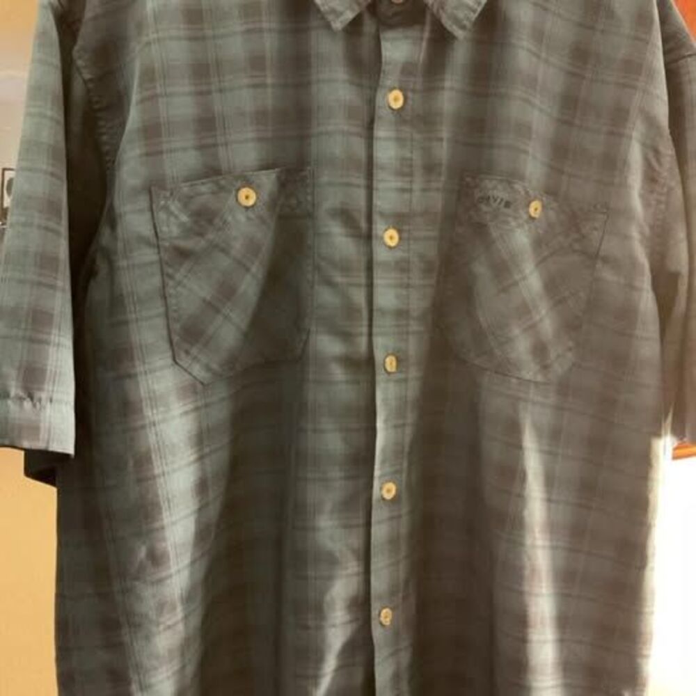 Orvis blue plaid button-up shirt Size XXL #outdoor #hunting